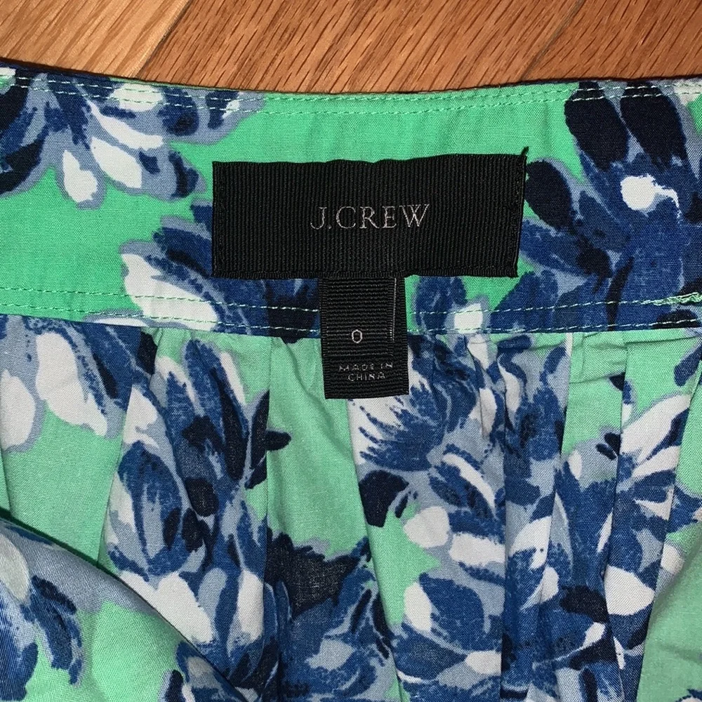 J. Crew NWOT❗️Patio Green Blue Floral Skirt